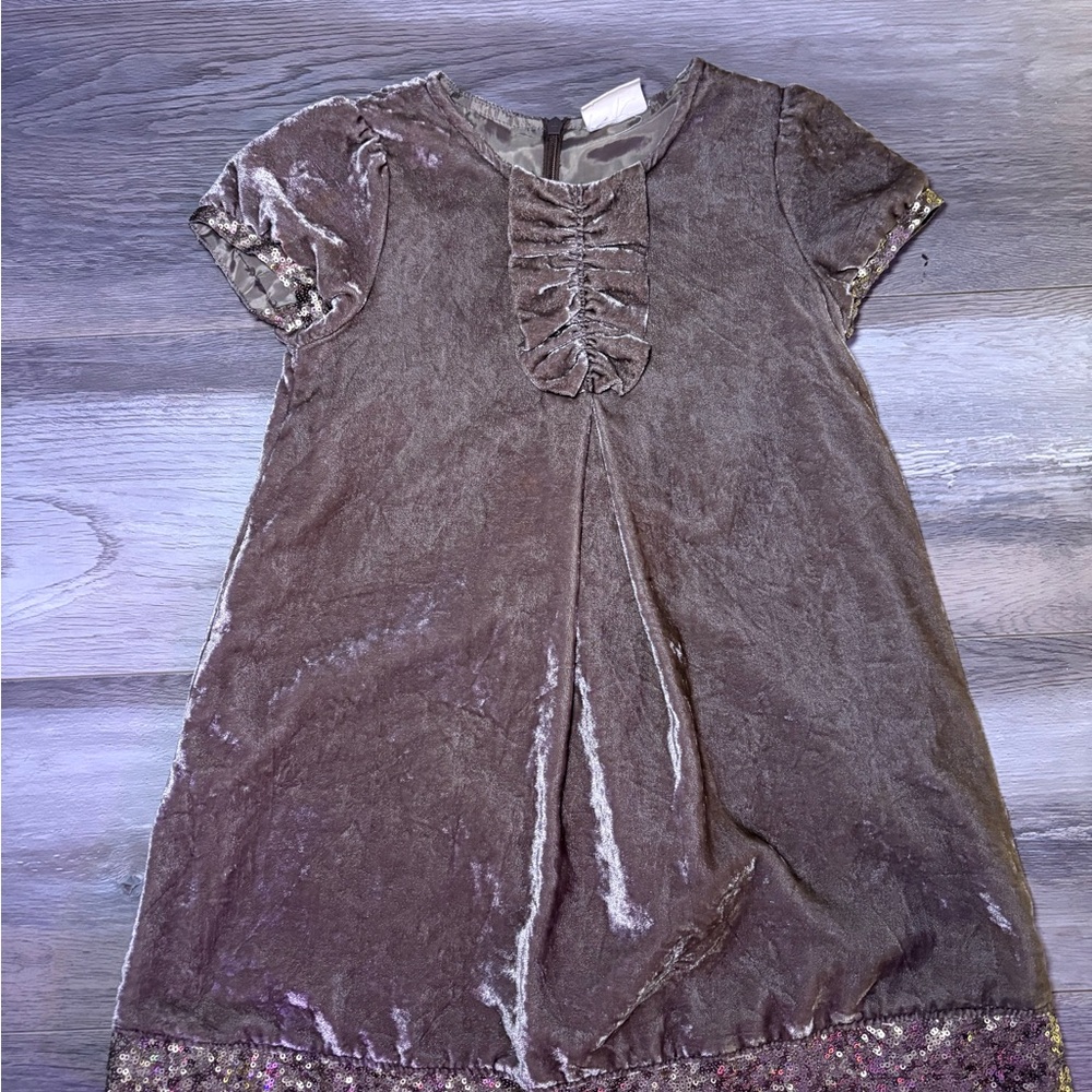 Mini Boden Velvet Dress in Purple